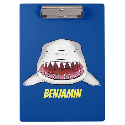 Porte-bloc Grand requin blanc moyen dessin animé (Devant)