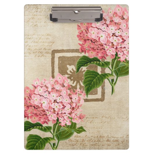 Porte-bloc Grappes d'Hortensia Rose II (Devant)