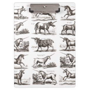 Porte-bloc Gravure de licorne antique Spécimen de zoologie vi
