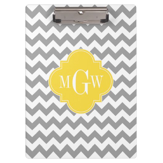 Porte-bloc Gray What Chevron Ananas Quatrefoil 3 Monogramme (Devant)