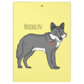 Porte-bloc Gray wolf with pipe cartoon (Dos)