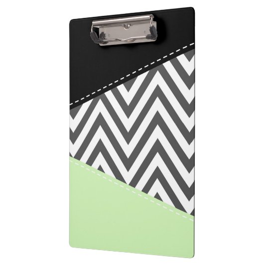 Porte-bloc Gray Zigzag, Gray Chevron, Zigzag Pattern, Mint (Gauche)