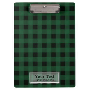 Porte-bloc Green Plaid À damiers Rustic Country Personnalisé