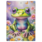 Porte-bloc Grenouille Avec Art numérique Fleur (Dos)