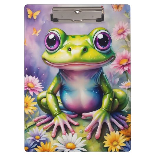 Porte-bloc Grenouille Avec Art numérique Fleur (Devant)