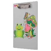 Porte-bloc grenouille mignonne, champignons et papillon (Gauche)