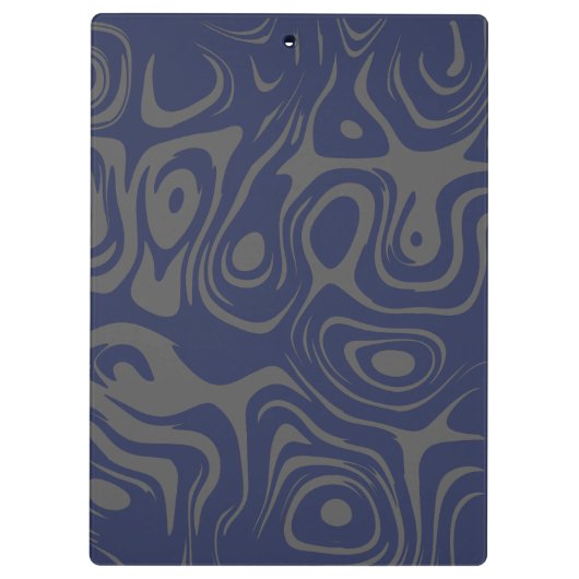 Porte-bloc Grey and Blue Abstract Swirly Pattern Personalised (Dos)
