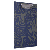 Porte-bloc Grey and Blue Abstract Swirly Pattern Personalised (Swatch)