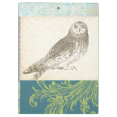 Porte-bloc Grey Owl sur Arrière - plan Motif (Dos)