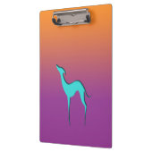 Porte-bloc Greyhound Whippet chien bleu orange violet ombre (Gauche)