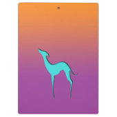 Porte-bloc Greyhound Whippet chien bleu orange violet ombre (Dos)