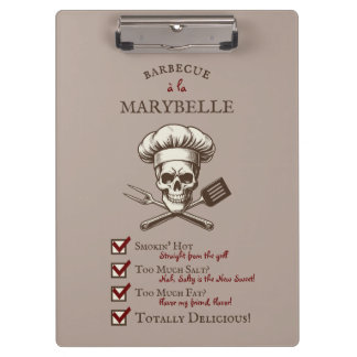 Porte-bloc Grill Master Skully - Illustration crâne Vintage