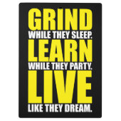 Porte-bloc Grind, Learn, Live - Motivation (Dos)