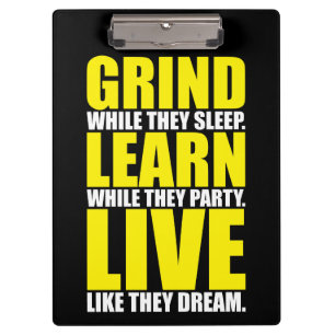 Porte-bloc Grind, Learn, Live - Motivation