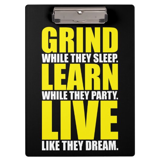 Porte-bloc Grind, Learn, Live - Motivation (Devant)