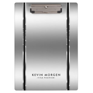 Porte-bloc Gris argenté noir et brillant