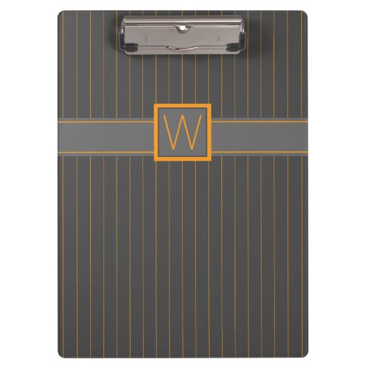 Porte-bloc Gris avec Porte - bloc à rayures orange (Devant)