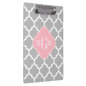 Porte-bloc Gris Blanc Marocain #5 Rose 3 Monogramme initial (Swatch)