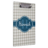 Porte-bloc Gris Houndstooth Motif Marine Monogramme (Swatch)