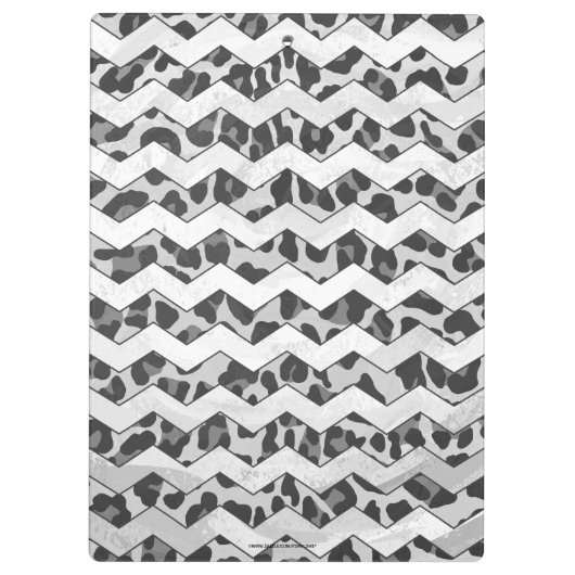 Porte-bloc Gris léopard Chevron et gris clair (Dos)