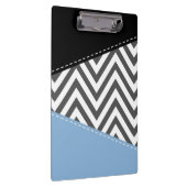 Porte-bloc Gris Zigzag, Gris Chevron, Motif Zigzag, Bleu (Swatch)