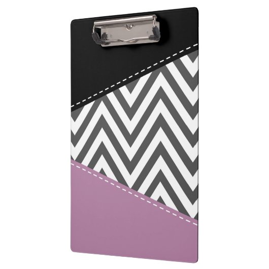Porte-bloc Gris Zigzag, Gris Chevron, Motif Zigzag, Violet (Gauche)