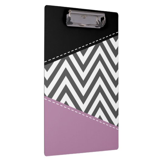 Porte-bloc Gris Zigzag, Gris Chevron, Motif Zigzag, Violet (Swatch)
