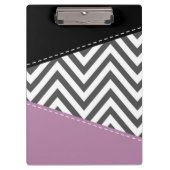 Porte-bloc Gris Zigzag, Gris Chevron, Motif Zigzag, Violet (Devant)