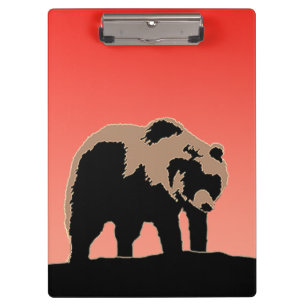 Porte-bloc Grizzly Bear au coucher du soleil - Art original d