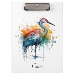Porte-bloc Grue élégante : Art à l'aquarelle, personnalisé