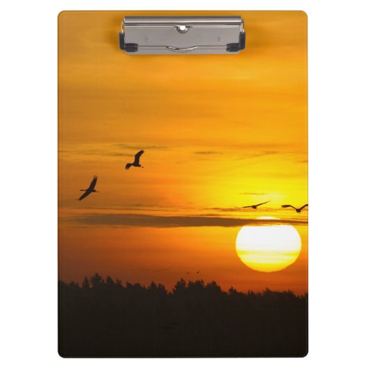 Porte-bloc Grues au lever du soleil (Devant)