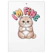 Porte-bloc Grumpy Cat "I'm Fine" Funny Cartoon Shirt (Dos)