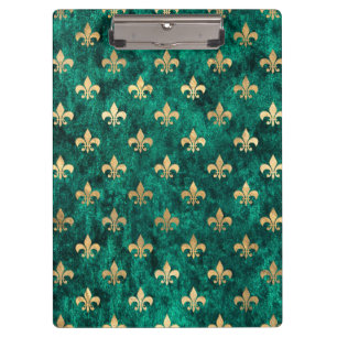 Porte-bloc Grunge Vert Velours Fleur De Lis Mardi Gras