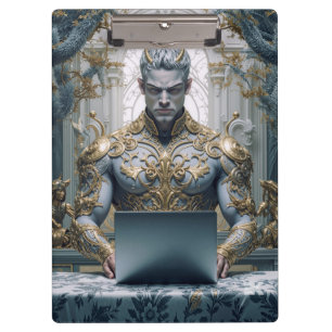 Porte-bloc Guerrier démoniaque sur un ordinateur portable Fan