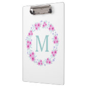 Porte-bloc Guirlande de fleur avec le monogramme fait sur (Gauche)