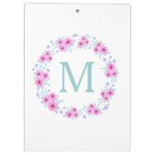 Porte-bloc Guirlande de fleur avec le monogramme fait sur (Dos)