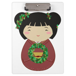 Porte-bloc Guirlande de Noël de Kokeshi