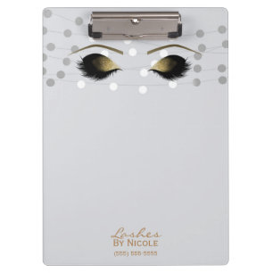 Porte-bloc Guirlandes Blanches Lumineuses Maquillage Doré Yeu