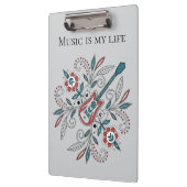 Porte-bloc Guitare Boho Rock’n’Roll avec fleurs (Gauche)