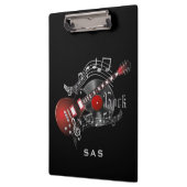 Porte-bloc Guitare Rock - Rouge - Monogramme (Gauche)