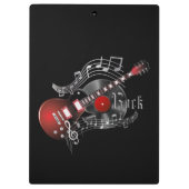Porte-bloc Guitare Rock - Rouge - Monogramme (Dos)