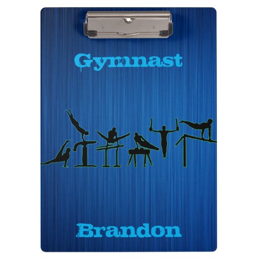 Porte-bloc Gymnastique Garçons Bleu Personnalisé (Devant)