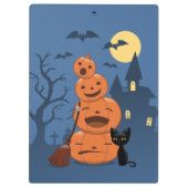 Porte-bloc Halloween Citrouilles et chat noir (Dos)