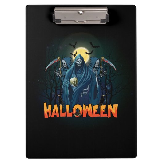 Porte-bloc Halloween de nuit squelette effrayant, Mon humeur (Devant)