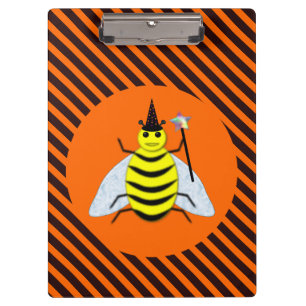 Porte-bloc Halloween Magic Bee Witch Orange et Black Stripes