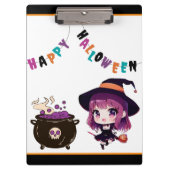 Porte-bloc Halloween/sorcière/automne/octobre (Devant)