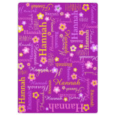 Porte-bloc Hannah court nommé violet texte porte - bloc (Dos)