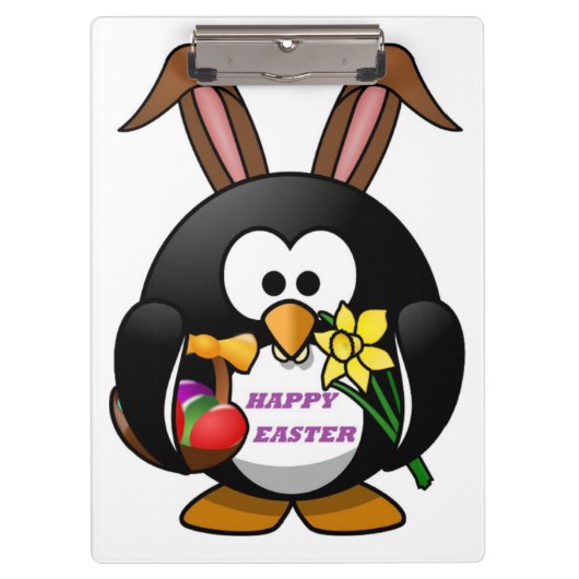 PORTE-BLOC "HAPPY EASTER" PENGUIN BUNNY (Devant)
