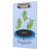 Porte-bloc Haricots verts mignons sur dessin animé trampoline (Gauche)