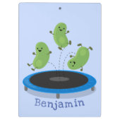 Porte-bloc Haricots verts mignons sur dessin animé trampoline (Dos)